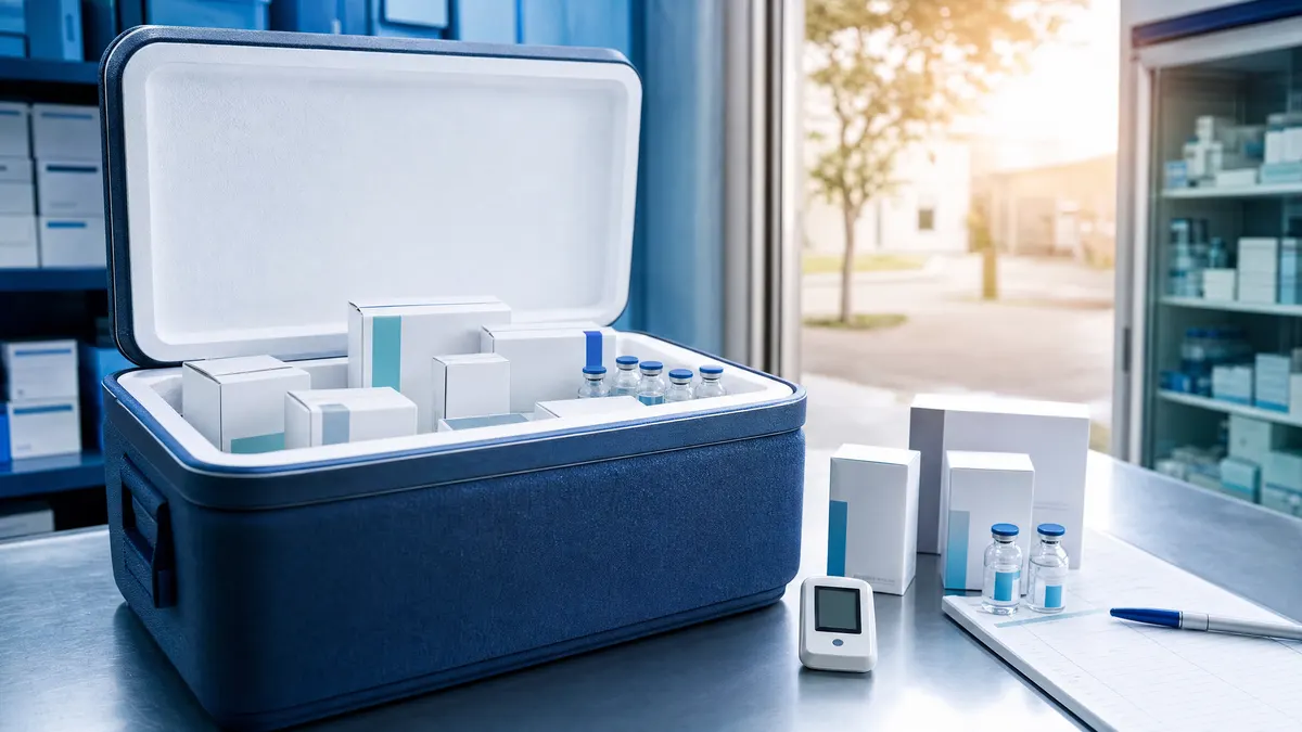 Cold-chain medicine shipper with temperature monitoring equipment